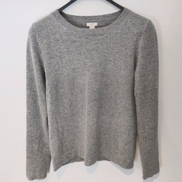 JCrew Heather grey wool/cotton blend sweater - Picture 1 of 3